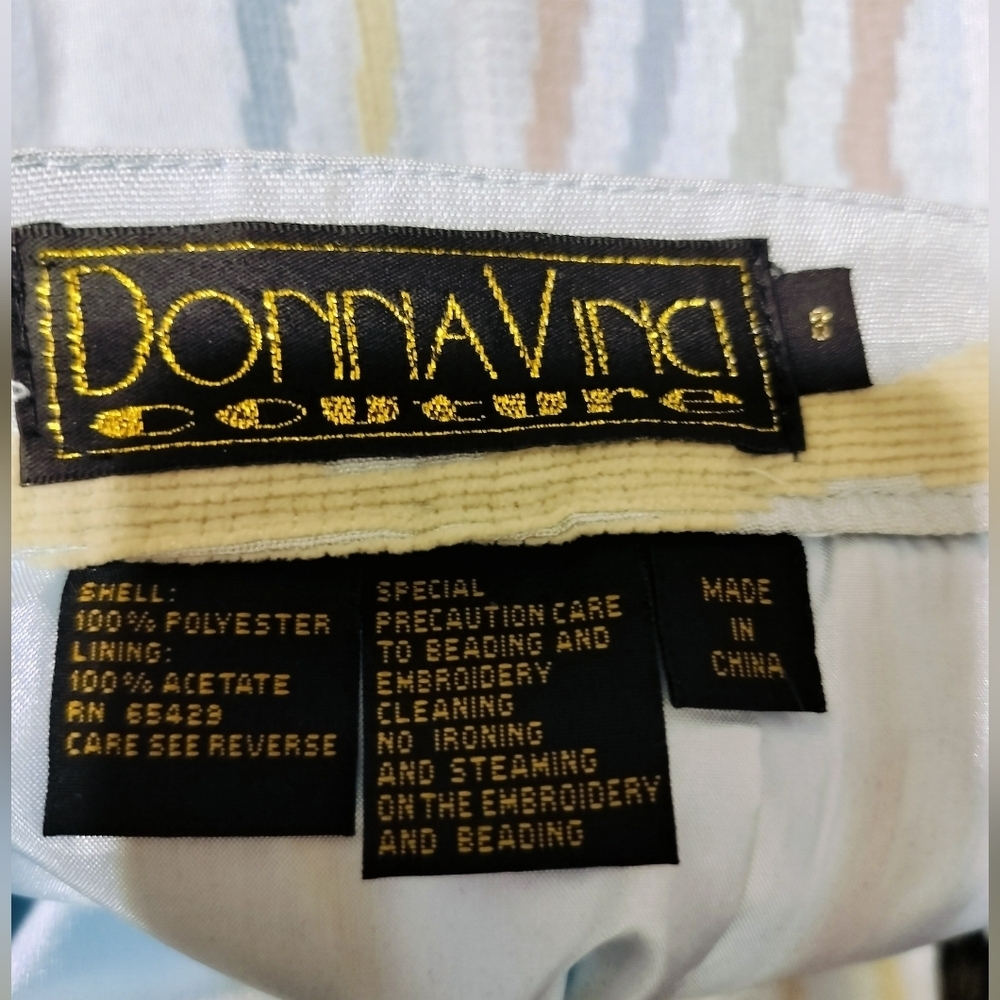 2870)Donna Vinci Couture 3 pcs Multicolor Striped Jewel Jacket Cami Skirt Suit 8 - Picture 16 of 16
